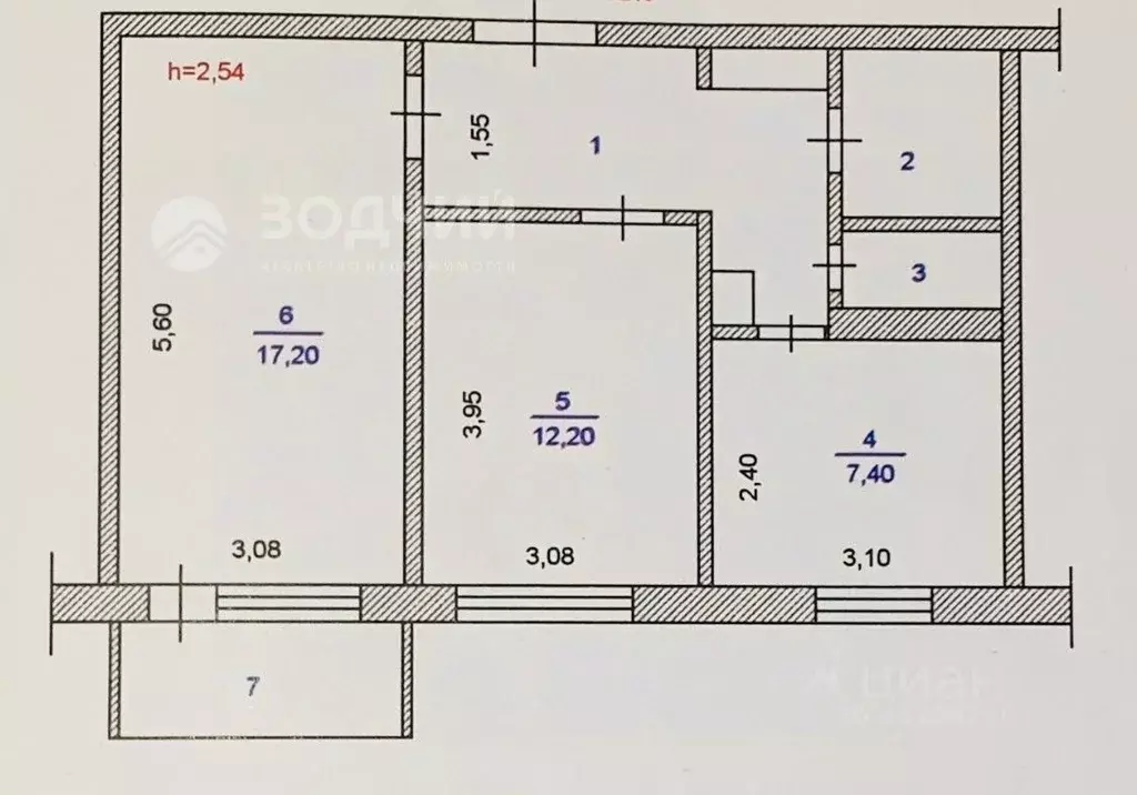 2-к кв. Чувашия, Чебоксары Эгерский бул., 57 (54.0 м) - Фото 1