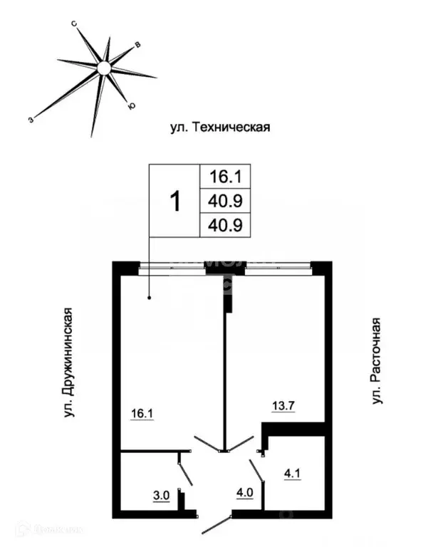 Продаётся 1-к квартира, 40.9 м - Фото 0