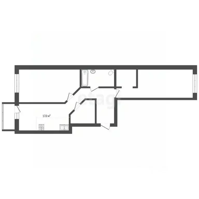 2-к кв. Тюменская область, Тюмень ул. Червишевский Тракт, 58 (75.5 м) - Фото 1