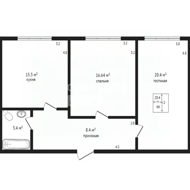 2-к кв. Дагестан, Дербент ул. Сальмана, 89К (66.6 м) - Фото 2
