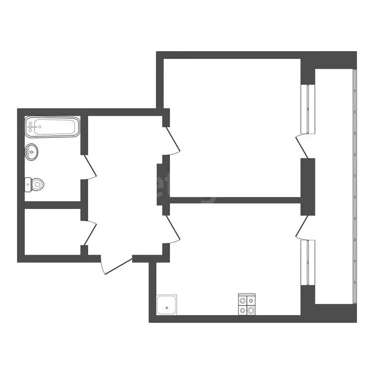 1-комнатная квартира: Тюмень, улица Николая Ростовцева, 27 (49 м) - Фото 1