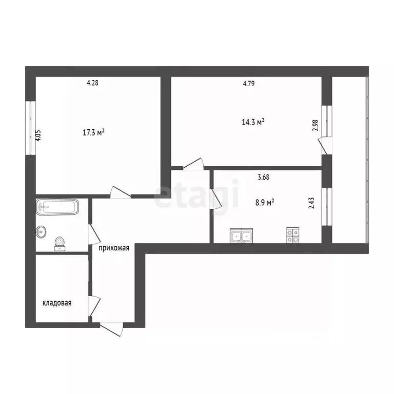 2-к кв. Вологодская область, Вологда Ленинградская ул., 146 (59.1 м) - Фото 2