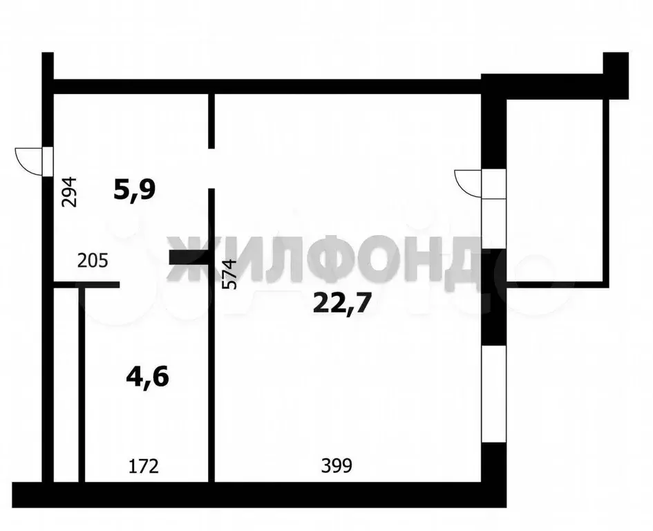 Квартира-студия, 32,1 м, 2/10 эт. - Фото 0