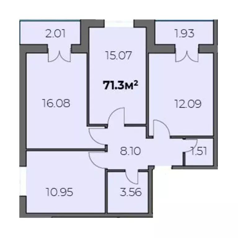 3-комнатная квартира: Адыгейск, ЖК Центральный Двор (71.3 м) - Фото 1