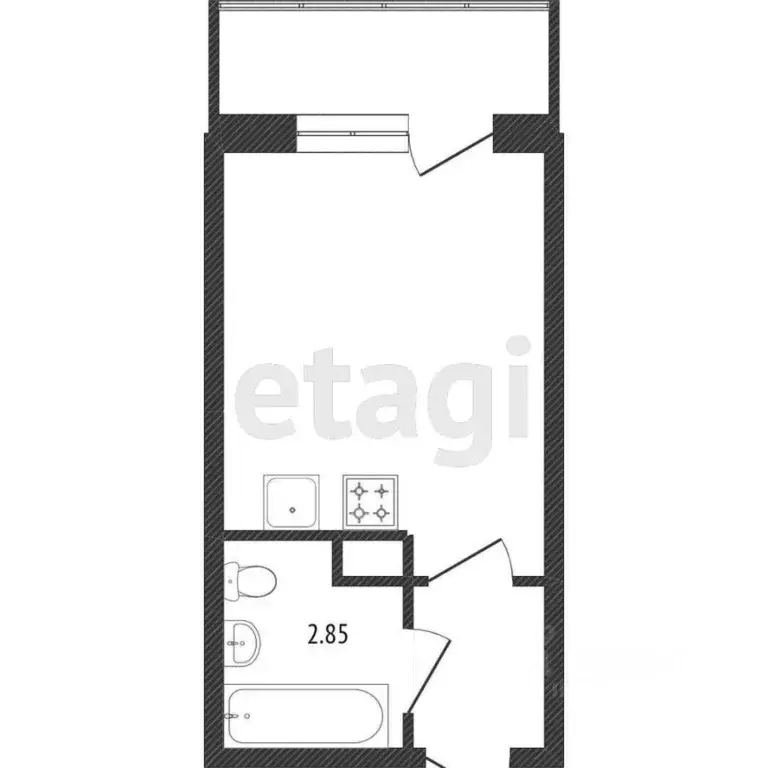 1-к кв. Ленинградская область, Всеволожск Степной просп., 16к2 (42.8 ... - Фото 2