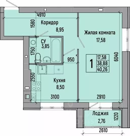 1-к кв. Волгоградская область, Волгоград Долина-2 жилрайон,  (40.26 м) - Фото 0