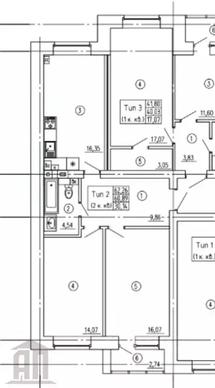 2-к кв. Тверская область, Тверь Псковская ул., 24В (63.0 м) - Фото 2