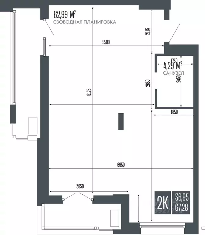 2-к кв. Алтайский край, Барнаул ВРЗ мкр, ул. Культурная (67.28 м) - Фото 0