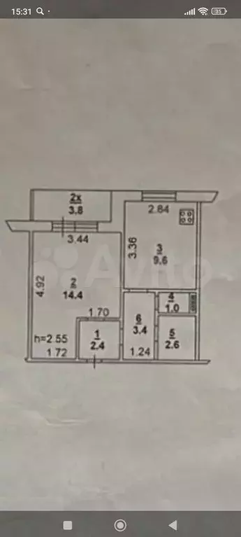 1-к. квартира, 34,4 м, 8/10 эт. - Фото 0