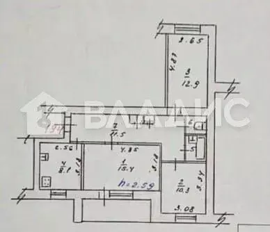 3-к кв. Воронежская область, Воронеж ул. Куцыгина, 21 (62.9 м) - Фото 1