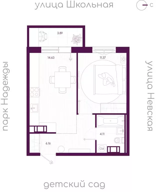 1-комнатная квартира: городской посёлок Дубровка, Школьная улица ... - Фото 1