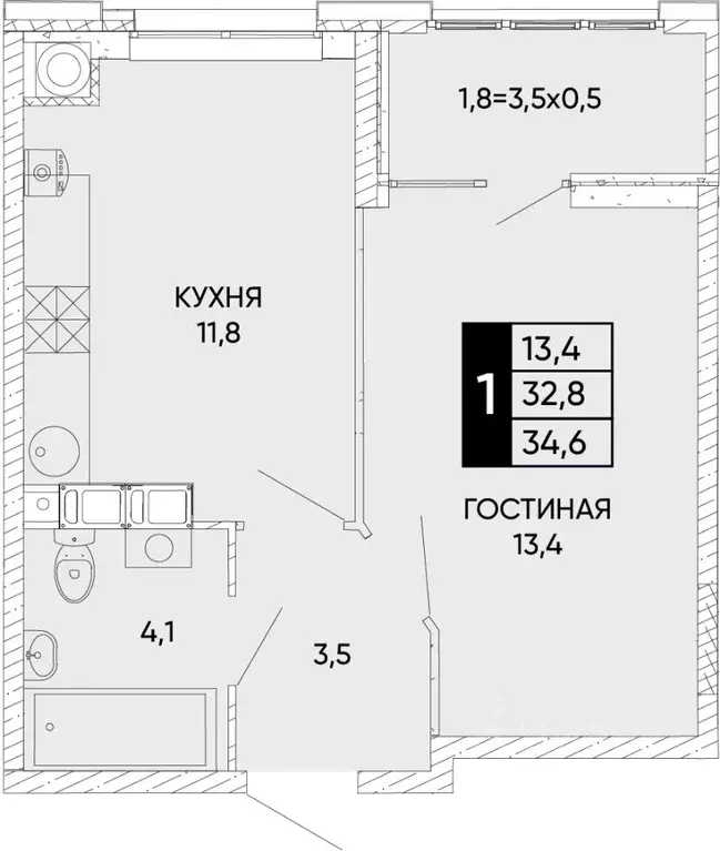 1-к кв. Ростовская область, Ростов-на-Дону Левобережье жилой комплекс ... - Фото 0