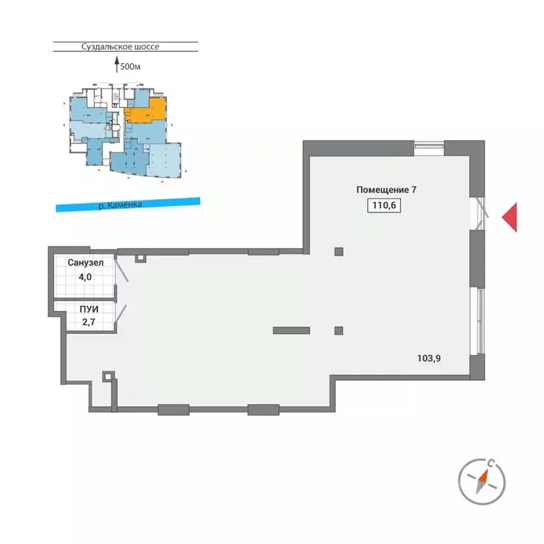 Торговая площадь в Санкт-Петербург ш. Суздальское, 20к2 (111 м) - Фото 0