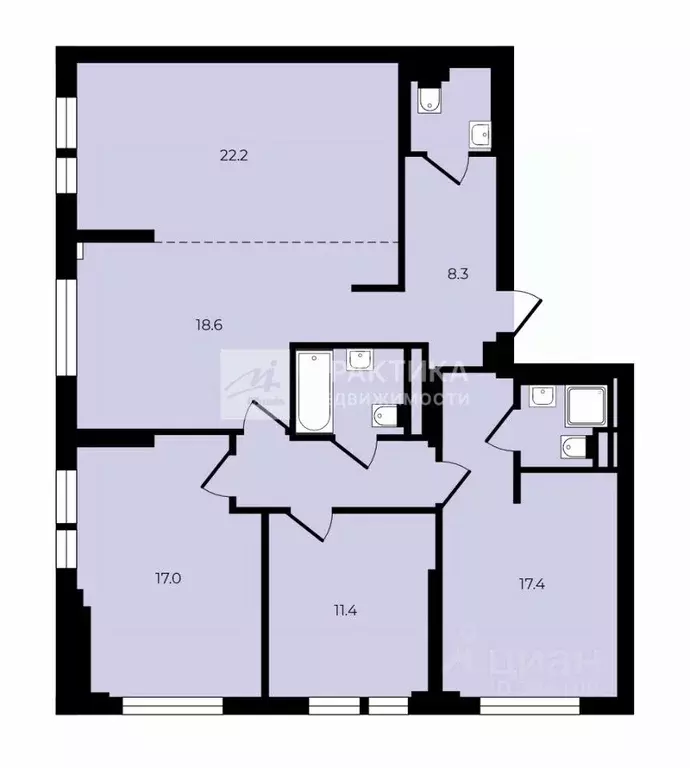 4-к кв. Москва Большая Очаковская ул., 2 (108.5 м) - Фото 2