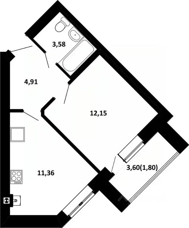 1-к кв. Ивановская область, Иваново ул. 1-я Балинская (32.01 м) - Фото 0