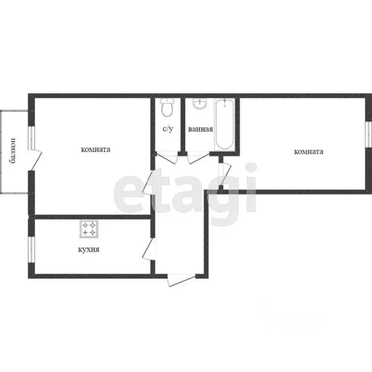 2-к кв. Свердловская область, Нижний Тагил ул. Ермака, 61 (43.3 м) - Фото 1