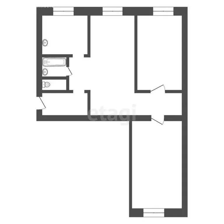 3-комнатная квартира: Улан-Удэ, улица Димитрова, 6 (52.2 м) - Фото 0