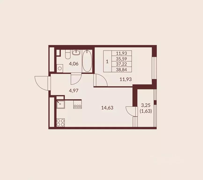 1-к кв. Ленинградская область, Мурино Всеволожский район, Мурино Спэйс ... - Фото 1