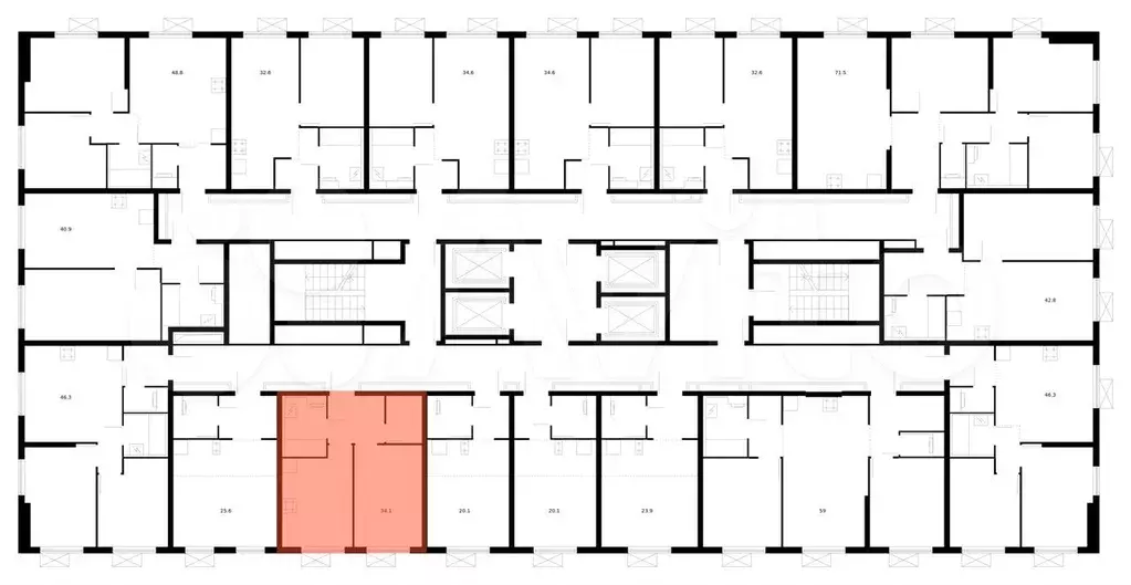 1-к. квартира, 34,1м, 23/33эт. - Фото 1