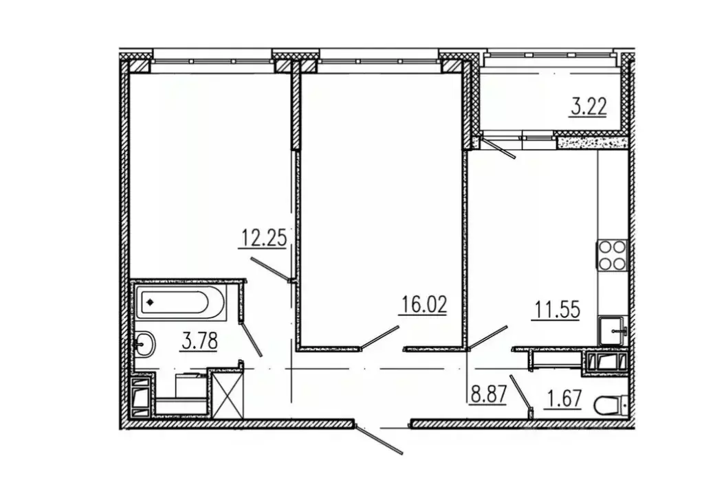 2-к кв. Санкт-Петербург ул. Тосина, 6 (53.5 м) - Фото 2