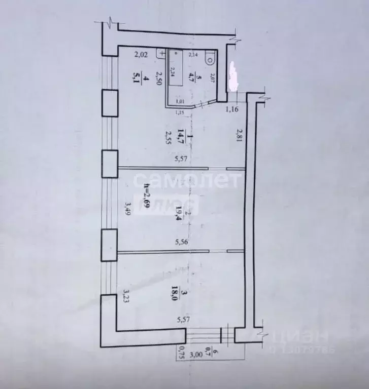 3-к кв. Забайкальский край, Чита ул. Ленина, 128 (61.9 м) - Фото 1