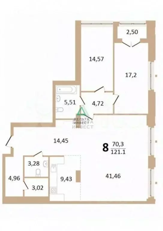3-к кв. Башкортостан, Уфа ул. Ленина, 75 (122.0 м) - Фото 0