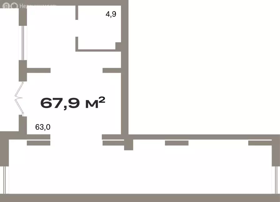 Помещение свободного назначения (67.92 м) - Фото 1