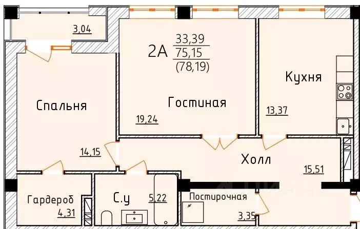 2-к кв. Дагестан, Дербент ул. Графа Воронцова (78.19 м) - Фото 0