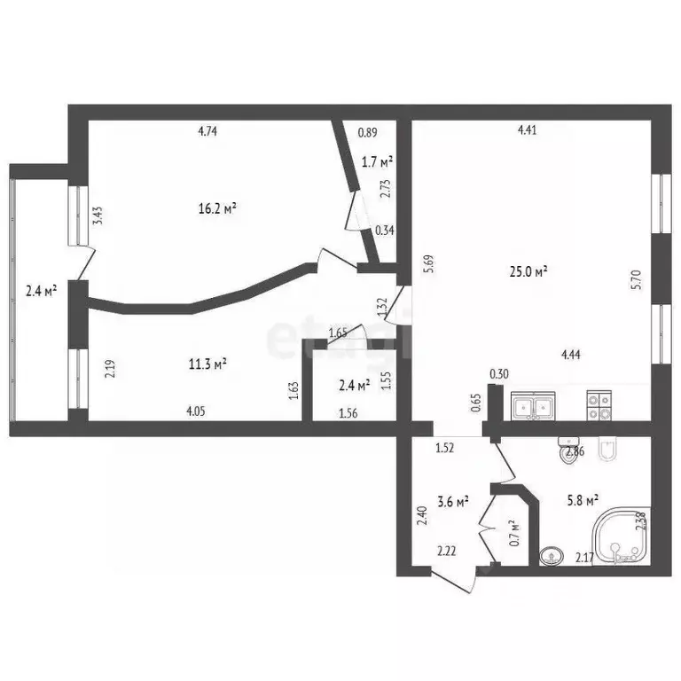 3-к кв. Костромская область, Кострома Давыдовский-3 мкр, 4А (66.7 м) - Фото 1