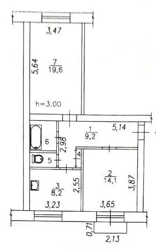 2-комнатная квартира: Новокузнецк, улица Бугарева, 23 (56.3 м) - Фото 1