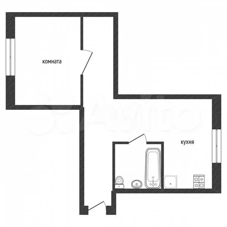 1-к. квартира, 32 м, 2/5 эт. - Фото 1