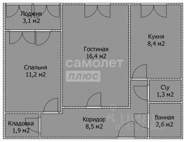 2-к кв. Башкортостан, Стерлитамак ул. Артема, 25 (50.4 м) - Фото 1