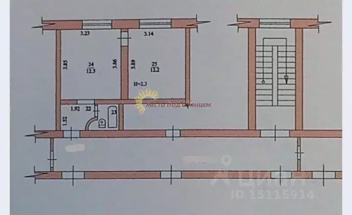 2-к кв. Краснодарский край, Ейск ул. Карла Маркса, 1 (30.0 м) - Фото 1