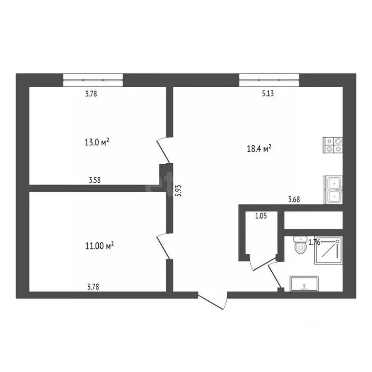 2-к кв. Тюменская область, Тюмень ул. Дмитрия Менделеева, 2 (51.5 м) - Фото 2