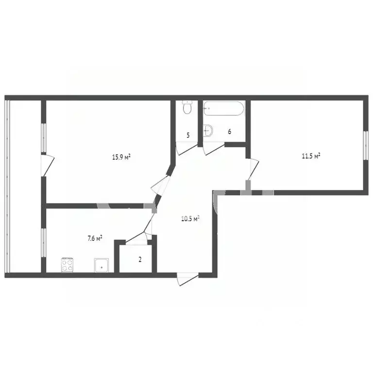 2-к кв. Амурская область, Благовещенский район, с. Чигири 1-я ... - Фото 2