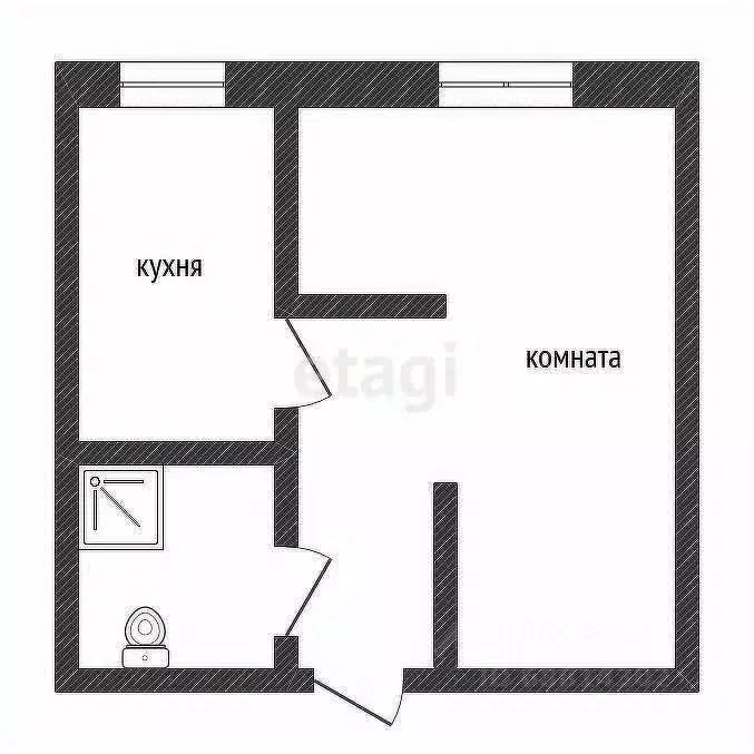 1-к кв. Ленинградская область, Кириши ул. Строителей, 26 (27.9 м) - Фото 2