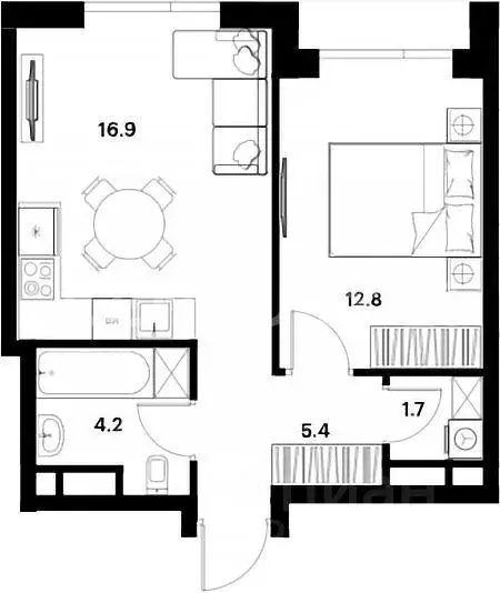 Квартира, 2 комнаты, 41 м - Фото 2
