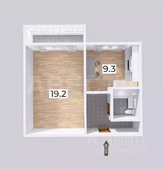 1-к кв. Омская область, Омск ул. Малиновского, 14к2 (37.4 м) - Фото 1