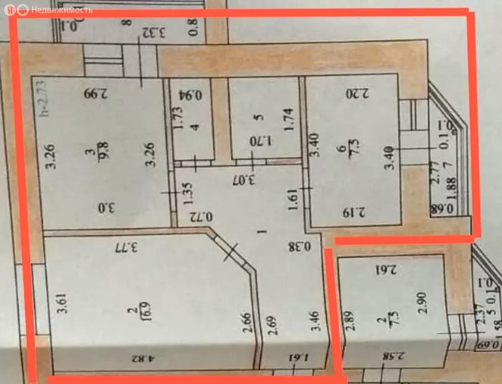 2-комнатная квартира: Тамбов, Красная улица, 13 (61.1 м) - Фото 0