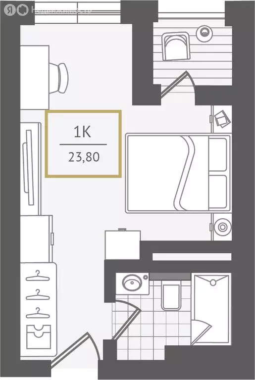 1-комнатная квартира: Адлер, улица Ленина, 280А (24 м) - Фото 1
