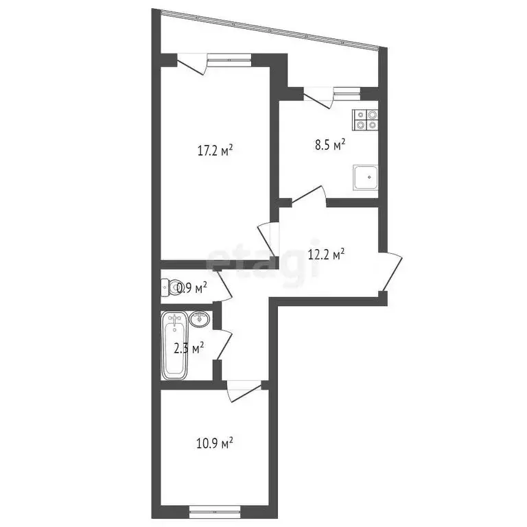 2-комнатная квартира: Выкса, микрорайон Жуковского, 6А (52.2 м) - Фото 0