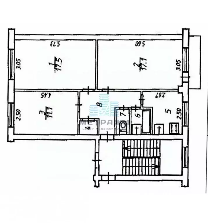 3-к кв. Калужская область, Калуга Московская ул., 236 (62.7 м) - Фото 2