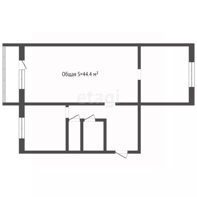 2-к кв. Кемеровская область, Прокопьевск ул. Обручева, 34 (44.4 м) - Фото 2