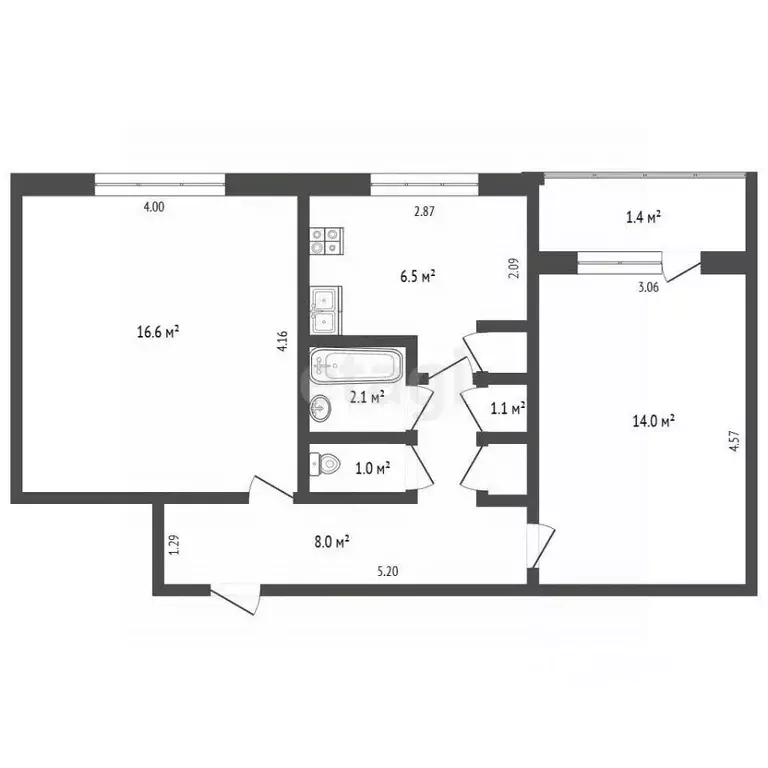 2-к кв. Мордовия, Саранск Гожувская ул., 43 (49.3 м) - Фото 2