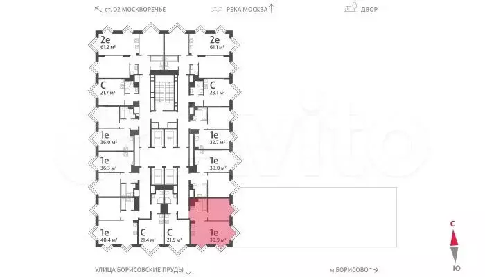 1-к. квартира, 39,9 м, 25/30 эт. - Фото 1