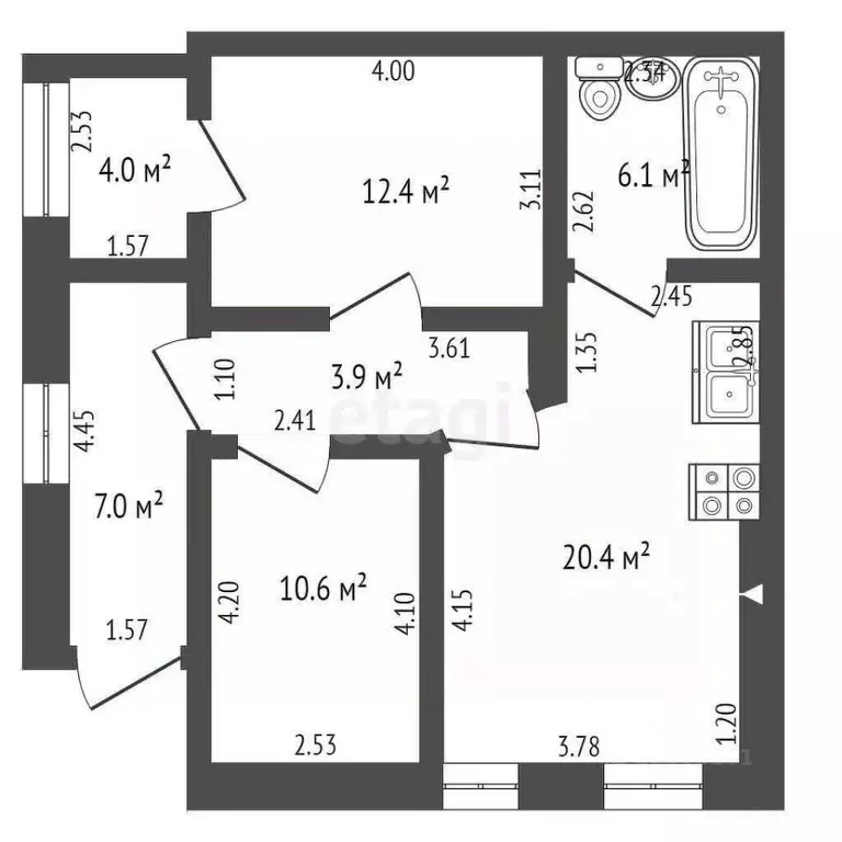 2-к кв. Ростовская область, Ростов-на-Дону Рабочий Городок мкр, ул. ... - Фото 2