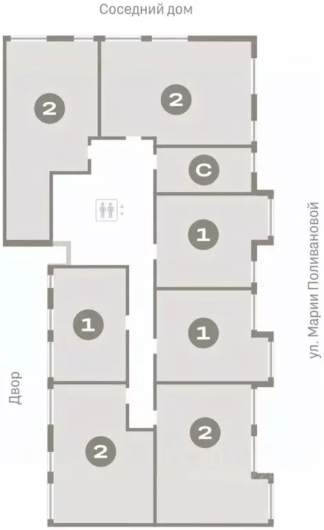 2-к кв. Ханты-Мансийский АО, Сургут 1-й мкр, Нефть жилой комплекс ... - Фото 2