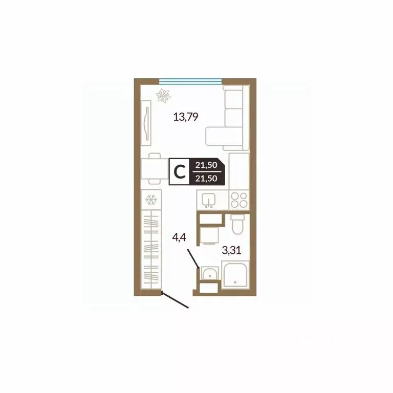 Студия Тюменская область, Тюменский район, д. Дударева  (21.5 м) - Фото 0