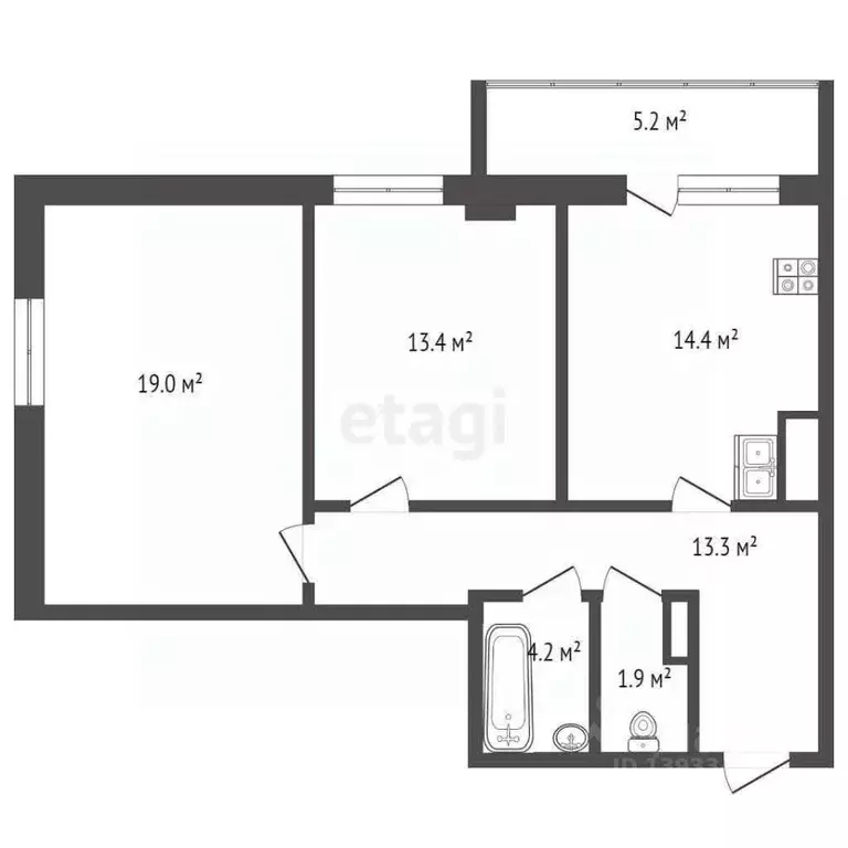 2-к кв. Тюменская область, Тюмень ул. Вересковая, 9 (64.4 м) - Фото 2