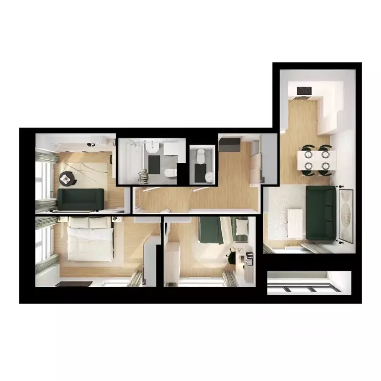 3-к кв. Приморский край, Владивосток ул. Борисенко, 48к4 (68.7 м) - Фото 2